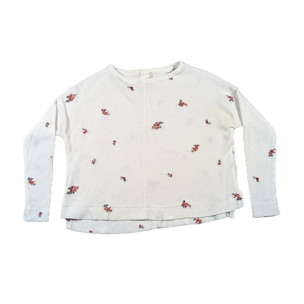 ALTAR'D STATE WHITE ROSE EMBROIDERED THERMAL